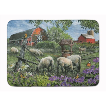 Carolines Treasures Pleasant Valley Sheep Farm Machine Washable Memory Foam Mat PTW2026RUG